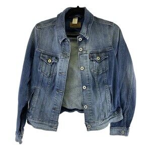 Levi Strauss Denim Trucker Jean Jacket Button Collared Cotton Womens Size Medium
